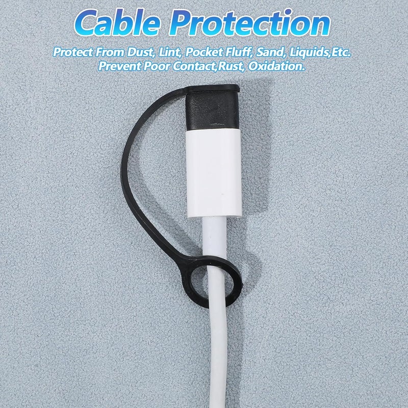 Ymapinc غطاء واقي من الغبار لمدخل USB C، 16 قطعة أغطية غبار USB C مع غطاء مضاد للغبار متصل لمنافذ الشحن من نوع C، متانة عالية وتناسب محكم لمنع الغبار/الأكسدة (أسود) - Image 3
